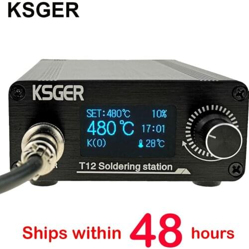 KSGER T12 Soldering Station AC/DC T12 Iron Tips STM32 OLED V2.1S Electric Controller Aluminum Alloy DIY Kits Welding Tools 907