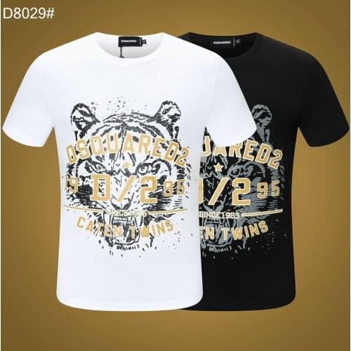 Top Clothing Men Broadcloth Soft Cotton Tee Tops T-Shirt Dsquared2 Casual Shirts Men Big size M-XXXL