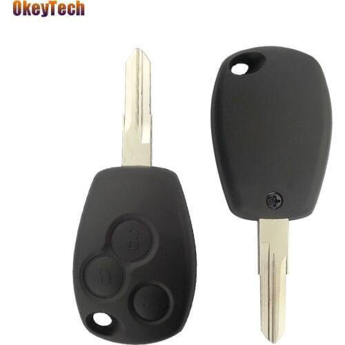 OkeyTech 3 Buttons Uncut Blank Blade Auto Car Key Fob Cover Case for Renault Dacia Modus Clio Twingo Kangoo Key Shell No Logo