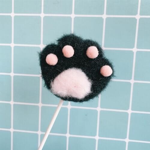 New Plush Cat Cupcake Topper Cute Animals Pink Foot Wedding Cake Topper For Pets Birthday Party Cake Decorations Baby Shower