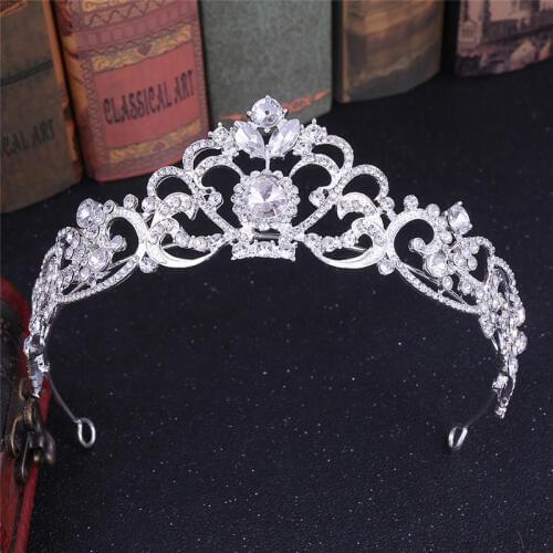 New Fashion Elegant Vintage Small Baroque Crystal Tiaras and Crowns for Women Girls Bride Wedding Hair Jewelry Accessories