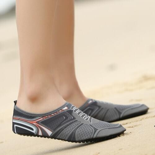 Yoga Shoes Mens Beach Shoes Swimming Diving Socks Drifting Beach Water Sport Socks River Anti Slip Fitness Wading Shoes Grey