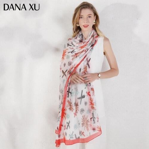 2020 Silk Long Scarf Luxury Brand Women New Design Beach Blanket Shawl Wear Swimwear Bandana Hijab Face Shield Foulard