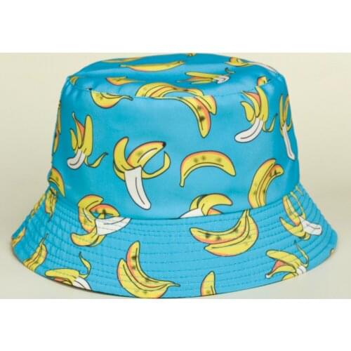Go Shopping Sun Block Hat Fruit Pattern Fisherman Hat Printed Banana Sun Block Hat Mountain Fishing Beach Hat