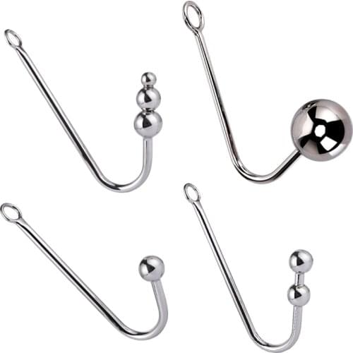 Polished Metal Anal Hook Anal Hook SM Three Ball Detachable Anal Hook Adult Sexual Masturbation Products