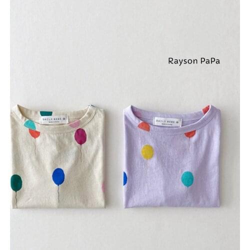 Casual Toddler Baby Boy Girl Cotton Fashion Cartoon Balloon Short Sleeve T-shirt Kid Cute Breathable Thin Pullover