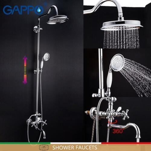 GAPPO Shower Faucets chrome bathroom faucet brass shower set waterfall shower system bathroom faucet mixer torneira