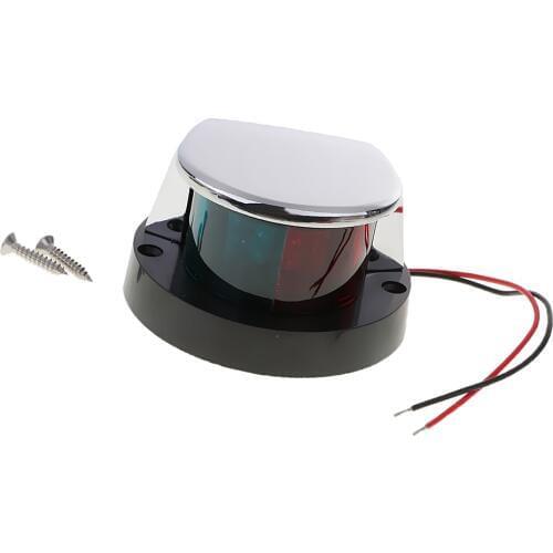 LED Streamline Marine Boat Bow Navigation Light Bi Color Red Green Lenses