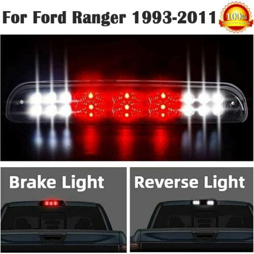 LED Third 3rd Rear Brake Stop Light High Mount Reverse Cargo Stop Lamp Fit for 1993-2011 Ford Ranger Black White Smoke Lens