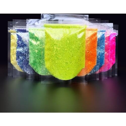 Luminous Nail Neon Glitter Sequin Butterfly Hexagon Fluorescent Green Fs Glow In Dark HexagonNeon Hexagon Fluorescent Mixed-Size