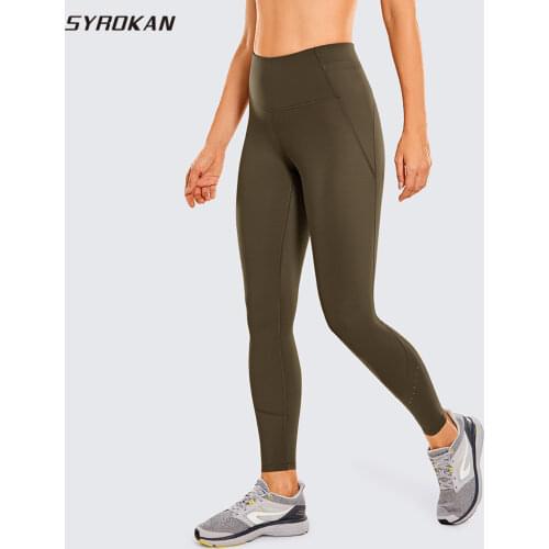 SYROKAN Naked Feeling Womens Workout Leggings 7/8 High Waisted Yoga Pants with Side Pocket-25 Inches