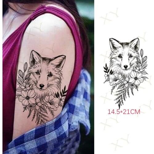 Waterproof Temporary Tattoo Sticker Fox Small Flower Leaf Flash Tattos Swallow Bird Butterfly Body Art Arm Fake Tatoo Women Men
