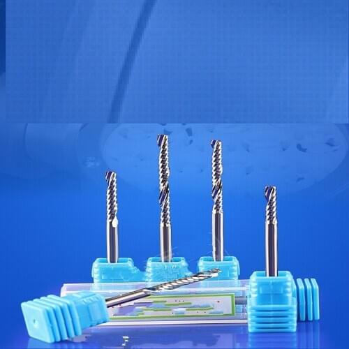 Tungsten steel 3.175mm single-edged spiral milling cutter acrylic PVC cutting CNC computer engraving machine tool