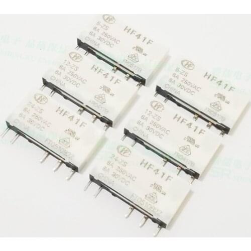 10PCS/Lot Relay HF41F-005 012 024-ZS HS 4/5PIN 6A Set Of Conversions