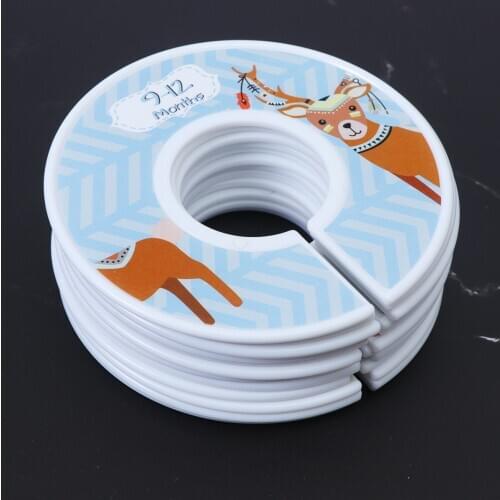 12pcs Baby Clothes Size Dividers Round Plastic Clothing Hanger Circle For Wardrobe Shopping Mall Clothing Pants Marking Ring
