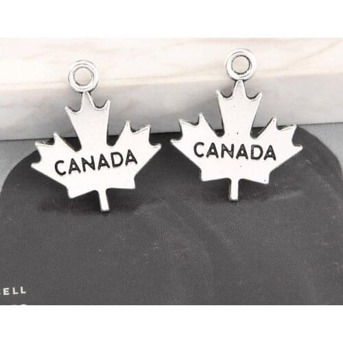 15pcs Silver Color Maple Leaf Charms Canada Symbol Pendant For DIY Handmade Jewelry Making Accessorie 22.5x19mm