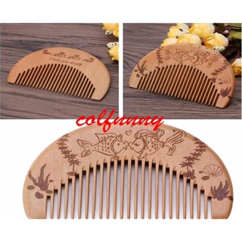 200pcs/lot Fast shipping Customized Your Logo Peach Wood Comb Beard Comb. Size:9*5.8cm