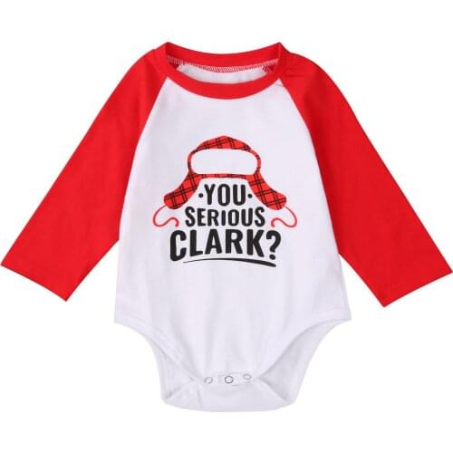 2021 Lovely Newborn Christmas Loose Bodysuits Toddler Letter Pattern Long Sleeve Round Neck Playsuit For Boys Girls 0-18M