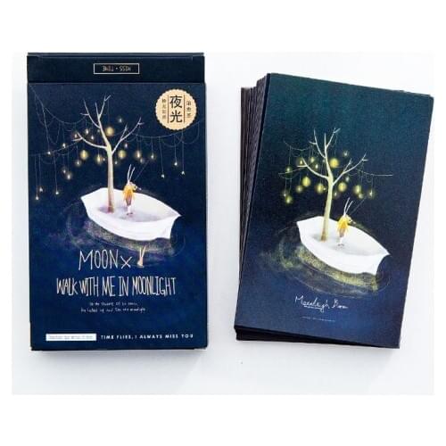 30 Sheets/Set Moonlight Baron Luminous Postcard Greeting Card Message Card Birthday Gift Card