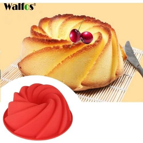 3D Big Swirl Shape Silicone Butter Cake Mould Kitchen Baking Form Tools for Cake Bakery Baking Dish Bakeware Mold Cake Pan