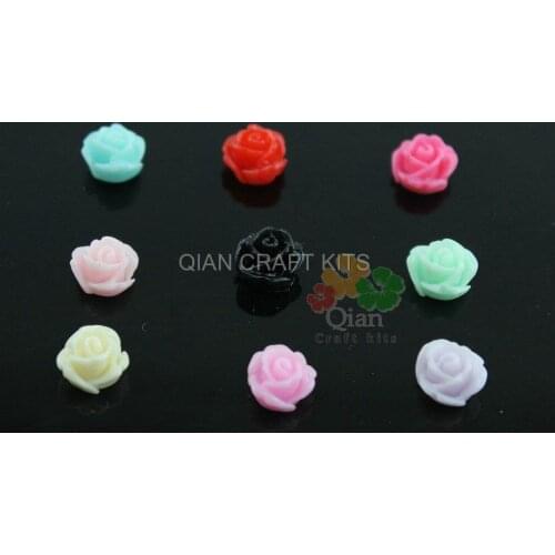 400pcs little Mini colorful Resin nail art 8mm Rose Flower Floral,cellphone DIY,earing studs jewelry decoration miniature