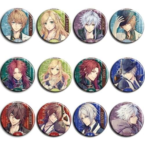 Anime Pio Fiore no Banshou Ricordo Liliana Adornato Dante Falzone Cosplay Badge Cartoon Garniture For Bags DADGE Brooch Pin Gift