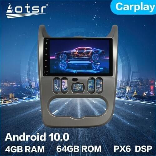 Aotsr Android 10.0 4+64GB Car Radio Player GPS Navigation Car Stereo HD Multimedia Unit For RENAULT DUSTER 2015-2016 DSP Carplay