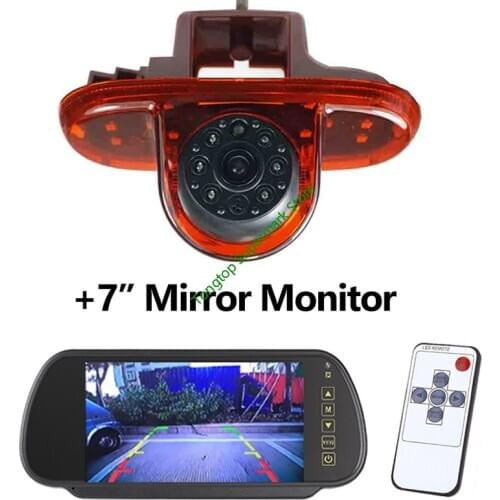 Auto Car Rear View Camera Brake Light Night Vision for Renault Trafic 2001-2014 Trafic Vauxhall Vivaro With 7" Mirror monitor
