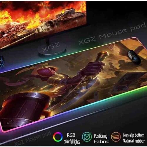 Mairuige Large RGB Mouse Pad Black Locked Edge Anime Swordsman Girl HD Custom Computer Keyboard Desk Mat Rubber Anti-Slip Xx