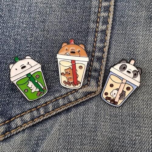 Cartoon Bear Brooches Cute Personality Men And Women Creative Bag Badge Clothes Lapel Pins Accessories Enamel Pins Gift For Kids