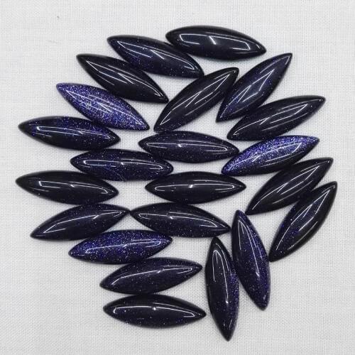 Fashion 20PCS 25X8mm Blue sand Natural Stone Beads cab cabochon for jewelry making charm Necklace Pendant Earring accessories