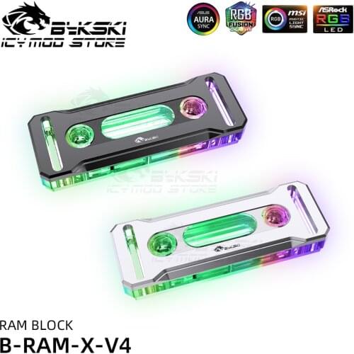 Bykski RAM Block Dual Channel Memory Desktop Cooled Radiator 5V A-RGB MOD Heatsink Water Cooling System Liquid Cooler B-RAM-X-V4