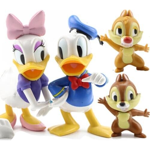 Two kinds of Donald Duck Daisy cartoon decoration Mickey CAKE DECORATION ORNAMENT doll dress family toy childrens birthday gift