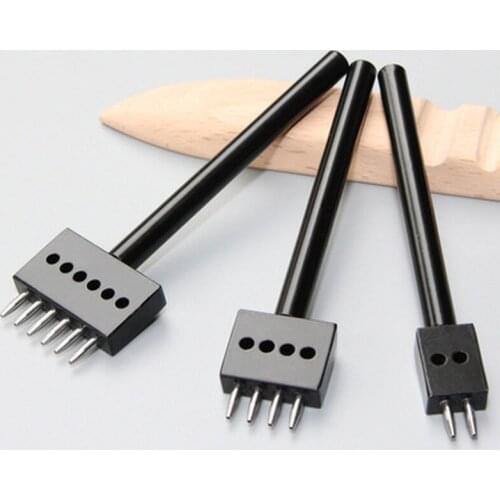 4/5/6/8mm Round Stitching Punch Tools Black Leather Hole Punches DIY Perforated Round Stitching 3Pcs/set Punch Tools2/4/6/Hole