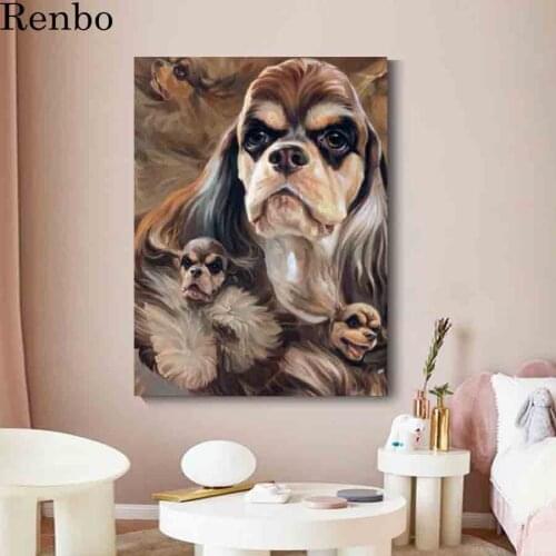 Dog Patterns DIY Square Diamond Mosaic British cocker spaniel Handmade 5D Diamond Painting Cross Stitch Kits Diamond Embroidery