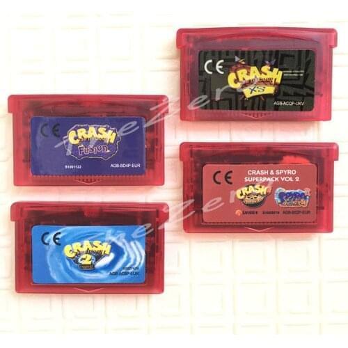 Video Game Cartridge Console Card Crash Series for 32 Bit Handheld Player