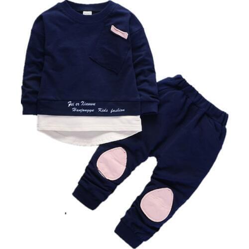 Autumn Children Boys Girls Fashion Clothes Baby Long Sleeve T-shirt Pants 2pcs Suits Kids Clothing Sets Toddler Brand Tracksuits