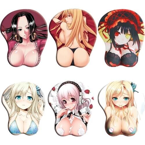 Mousepad Creative Cartoon Anime 3D Sexy Chest Silicone Mouse Mice Pad Wrist Rest Support Drop Shipping