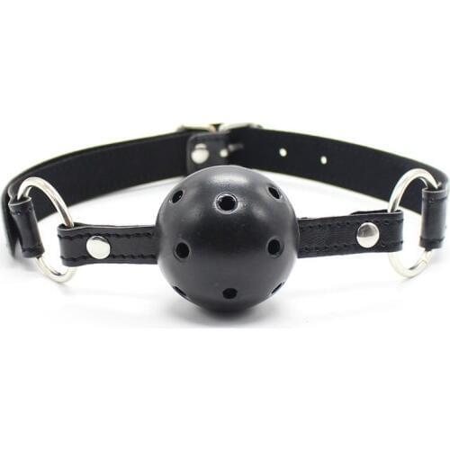 Hole Hollow Ball Leather Bondage Belt Mouth Gag Adult Games Erotic BDSM Bondage Restraints Slave Sex Toys For Couples tools