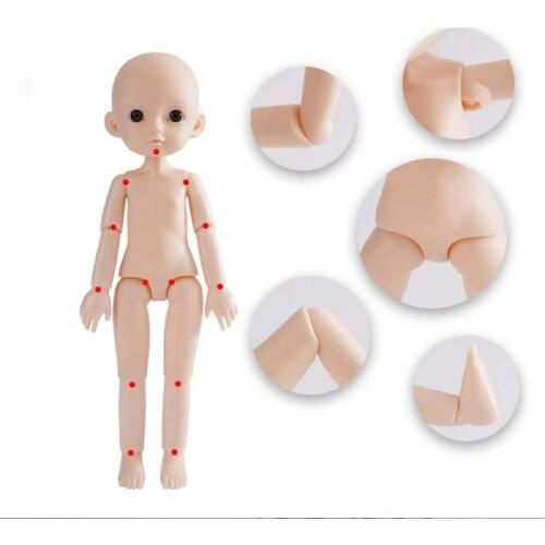 BJD Doll 25cm 13 Movable Jointe Dolls 3D Eyes Bjd Plastic Nude Body Doll for Girls Toys Fashion Christmas Gift