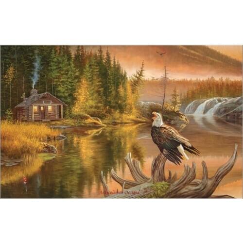 Embroidery Counted Cross Stitch Kits Needlework - Crafts 14 ct Aida DIY Arts Handmade Decor - Merica