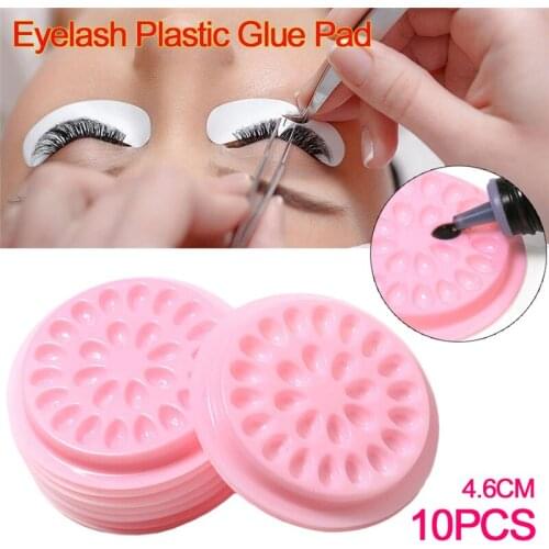 False Eyelashes Extension Glue Holder Fake Eye Lashes Extension Pallet Pads Plastic Gasket For Eyelash Extensions Flower Shape