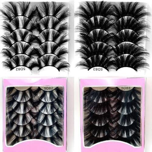 NEW 5 pairs 22mm-25mm 3D False Eyelashes Fake Lashes Long Makeup 3D Mink Lashes Eyelash Extension Mink Eyelashes Beauty Makeup