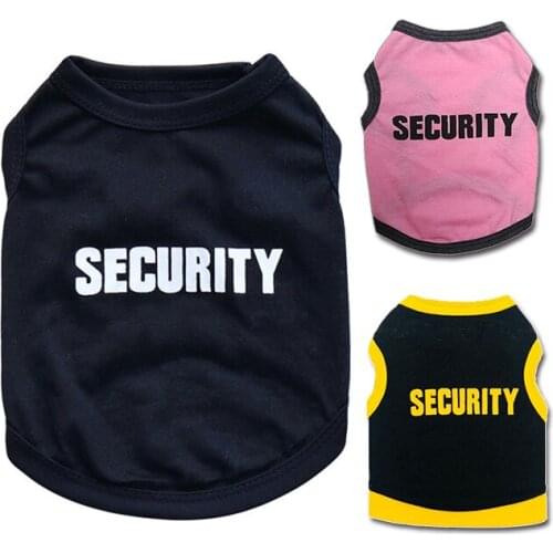 SECURITY Printed Dog Clothing Poodle Bichon Pomeranian Puppy Cotton Vest Spring Summer Breathable Thin Dogs Clothes Pet Supplies
