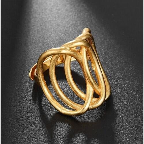 Punk Trendy Fashion Oval Shape Connected Exaggerated Femal Ring For Women Lady Resizable Banquet Party New Year Jewelry Gift