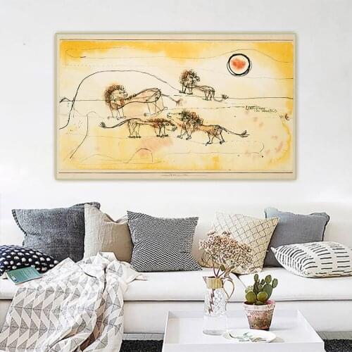 Paul Klee《A Pride of Lions》Canvas Oil Painting Aesthetic Artwork Picture Wall Hanging Decor Home Living Room Decoration