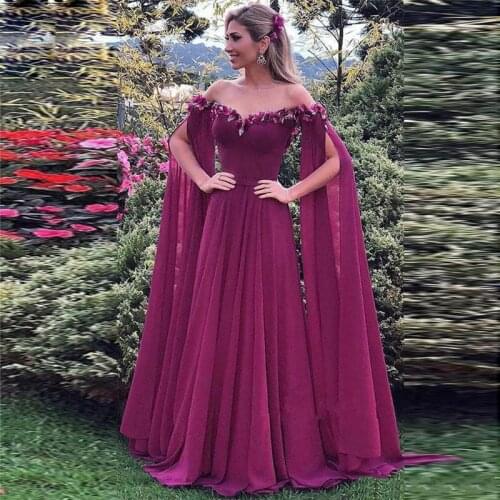 2019 A-line Bridesmaid Dresses Off The Shoulder Formal Wedding Party Gowns Cheap Plus Size Chiffon Long Formal Girls