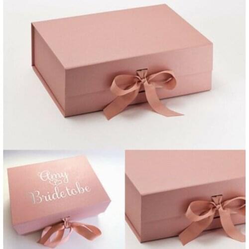 Gift Box Event Party Supplies Packaging Wedding Birthday Handmade Candy Chocolate Rigid Thick Gift Box With Ribbon Magnetic Box