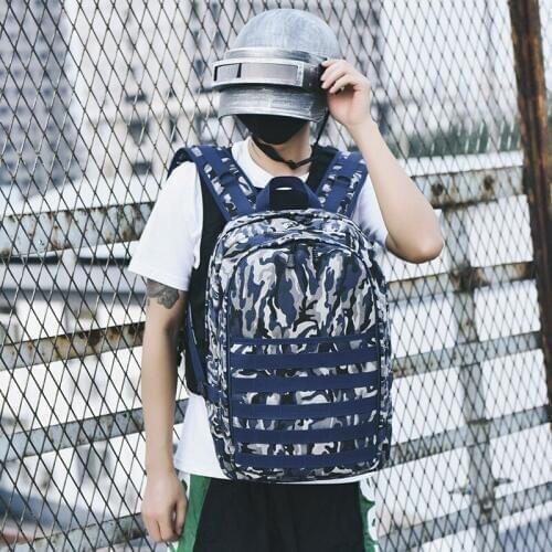 Hot Fashion Eat Chicken Around Three-level Tactical Backpack Trend Student Computer Bag Waterproof Camouflage Mountaineering Bag