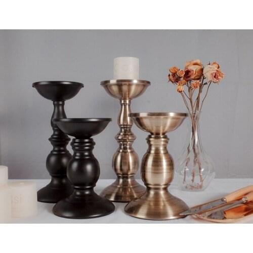 Simple moments Black/Bronze Home Decor Candlestick Wedding Centerpieces Candle Holders Christmas Decorations